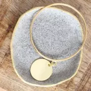 Sequin froissé 25 mm Doré à l'or fin satiné x1