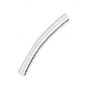 Perle tube incurvé - Fabrication européenne 26x3 mm - Argent 925 x1