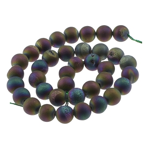 Perles Rondes Druzy Agate 10 mm Iris x5