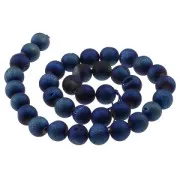 Perles Rondes Druzy Agate  8 mm Dark Blue x10