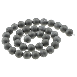 Perles Rondes Druzy Agate 10 mm Silver x5