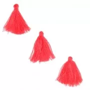 Pompons imitation coton 26-30 mm Red Corail x10
