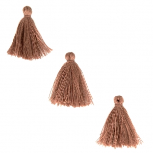 Pompons imitation coton 26-30 mm Camel x10