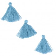Pompons imitation coton 26-30 mm Bleu Ciel x10|raw }}