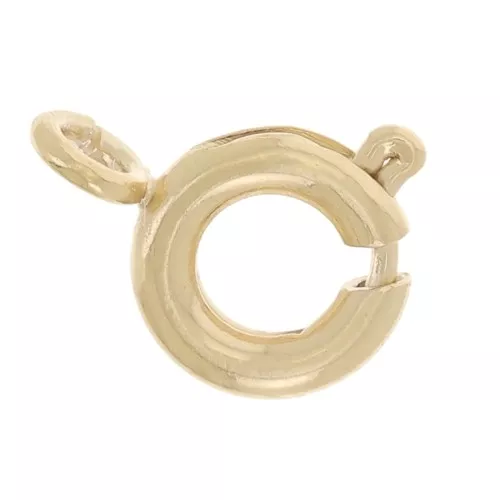 Fermoir à ressort 6 mm avec anneau ouvert - Plaqué Or 3 microns x1