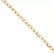 Chaîne maille forçat limée 1.6 mm Plaqué Or 3 microns x50 cm