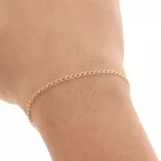 Chaîne maille rombo limée 2.3 mm Plaqué Or 3 microns x50 cm