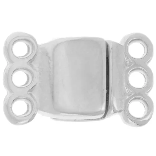 Fermoir aimanté 3 rangs 14x8.5 mm - Placage Argent fin vieilli x1