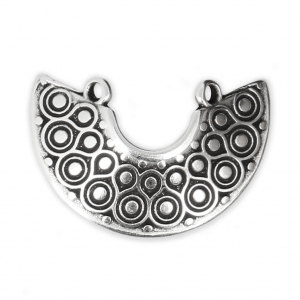 Pendentif intercalaire 2 anneaux style ethnique 24 mm Placage Argent fin vieilli x1