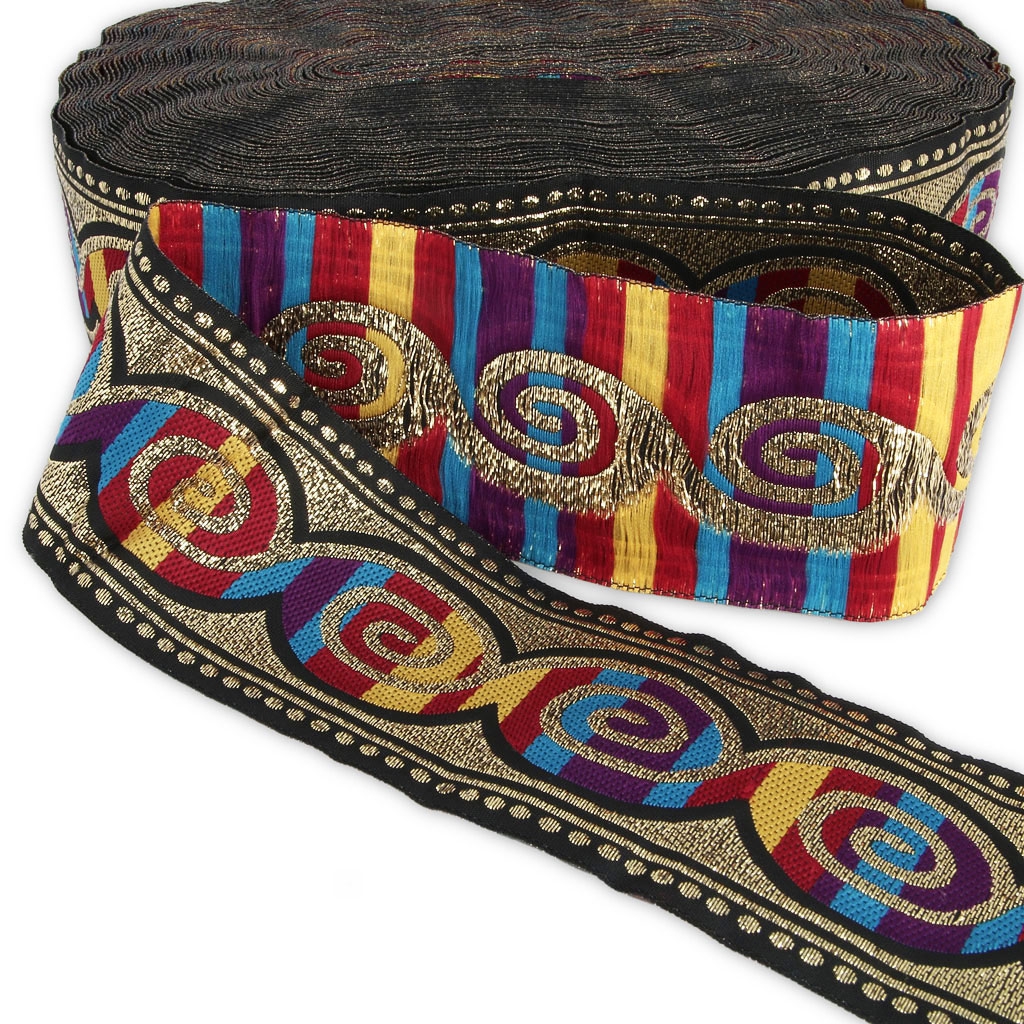 AERZETIX - C67315 - Bande élastique décorative tricotée plate 4.5 m - largeur 25 mm - couleur multicolore - confection mercerie couture caleçon vêtements sport tissu ceinture pantalon jupe