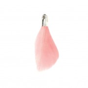 Plume avec embout 33 mm Rose pour la création de bijoux fantaisie x1|raw }}