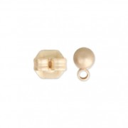 Clous d'oreilles tête boule avec anneau 3.5 mm doré mat x2