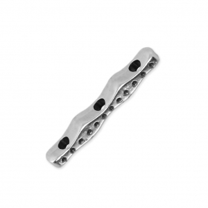 Intercalaire martelé 3 rangs 21x3,5 mm Placage Argent fin vieilli