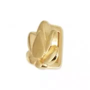 Poussoir slider en métal Fleur de Lotus pour lacet 5 mm Doré à l'or fin x1