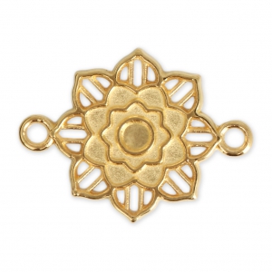 Intercalaire en métal 2 anneaux motif rosace 27 mm Doré à l'or fin x1