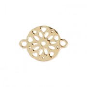 Mini intercalaire 2 anneaux motif rosace 10.5x8 mm doré x1