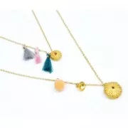 Perle en métal oursin 11x5 mm Doré à l'or fin x1