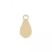 Breloque en métal goutte plate 7 x 4 mm doré mat x 4