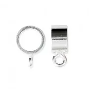 Attache pendentif rond pour cordon - Fabrication européenne - 5.5 mm en Argent 925 x1