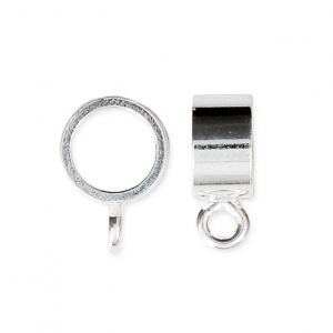 Attache pendentif rond pour cordon - Fabrication européenne - 5.5 mm en Argent 925 x1