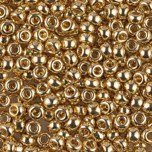 Rocaille Miyuki 8/0 193 - 24kt Gold Light Plated x5g