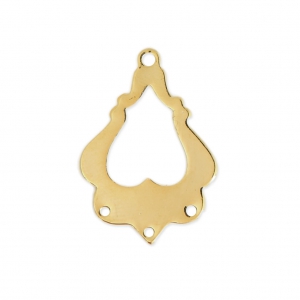 Intercalaire/Chandelier ethnique 3 trous 24 mm doré x1