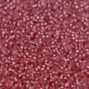 Rocaille Miyuki 15/0 1627 - Dyed Semi Mat Silver Lined Light Cranberry x8g|raw }}