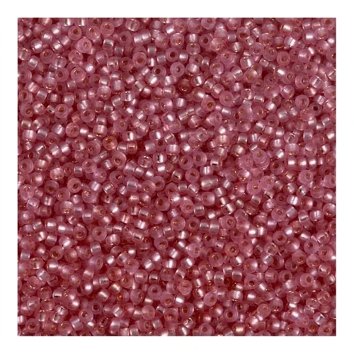 Rocaille Miyuki 15/0 1627 - Dyed Semi Mat Silver Lined Light Cranberry x8g