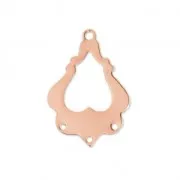 Intercalaire/Chandelier ethnique 3 trous 24 mm doré rose x1