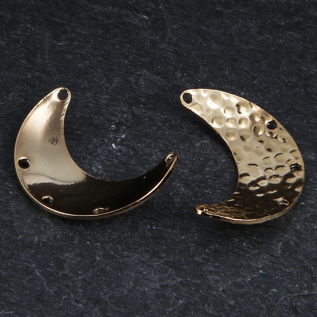 Piercing Arcade Sourcil En Demi-lune Croissant - Acier Chirurgical 316L, Doré/rosé - Strass Blanc - Tige 1.2x8mm - 12