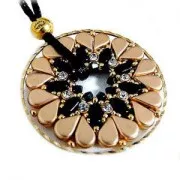 Perles en verre Amos® par Puca® 5x8 mm Opaque Light Rose Ceramic Look x10g