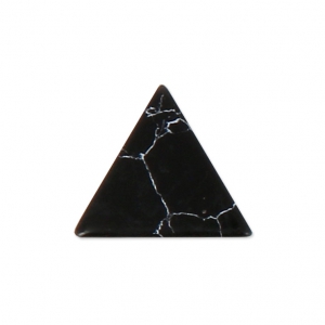 Cabochon triangle imitation Howlite teinté 8.5x8.5 mm Jet x5