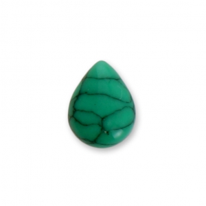 Cabochon poire imitation Howlite teinté 8x6mm Green x5