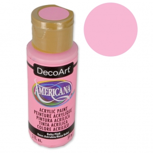 Peinture acrylique haute qualité - DecoArt Americana - Baby Pink x59ml