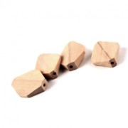 Perles hexagones 27x22 mm en bois brut naturel x10|raw }}