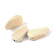 Perles octogonales facettées 49x26 mm en bois brut naturel x10|raw }}