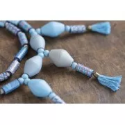 Perles octogonales 34x22 mm en bois brut naturel x10