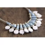 Perles plates 30x29 mm en bois brut naturel x10