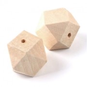 Grosses perles polygonales 30 mm en bois brut naturel x10|raw }}