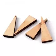 Pendentifs triangulaires 40x14.5 mm en bois brut naturel x10