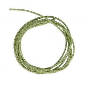 Cordon métallisé Mokuba 2 mm - Vert Foncé fil doré x1m