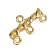 Intercalaires 3 rangs 20x10 mm doré à l'or fin x4|raw }}