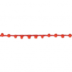 Cordon perlé avec des rocailles 2.4 mm pour créations DIY - Rouge x3m