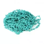 Cordon perlé avec des rocailles 2.4 mm pour créations DIY - Turquoise x3m