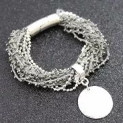 Cordon perlé avec des rocailles 2.4 mm pour créations DIY - Argenté x3m