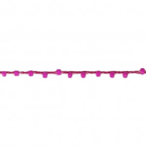 Cordon perlé avec des rocailles 2.4 mm pour créations DIY - Fuchsia x3m