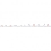 Cordon perlé avec des rocailles 2.4 mm pour créations DIY - Rose/Blanc x3m