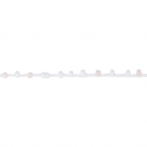 Cordon perlé avec des rocailles 2.4 mm pour créations DIY - Rose/Blanc x3m