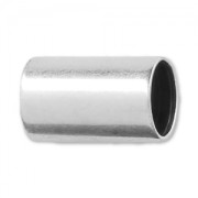 Perle tube gros trou 10x6 mm pour cordon 5 mm Placage Argent fin vieilli x1