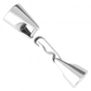 Fermoir crochet pour bracelet ou collier pour cordon 6mm Placage Argent fin vieilli x1